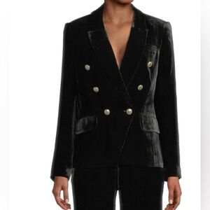 Elie Tahari Double Breasted Velvet Blazer